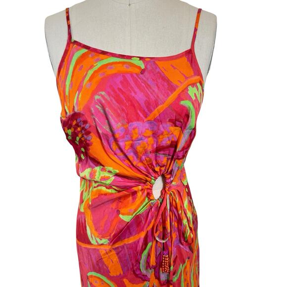 NEW Farm Rio Tropical Print Midi Maxi Dress Cutout Sleeveless Size Small $225 - Picture 9 of 16